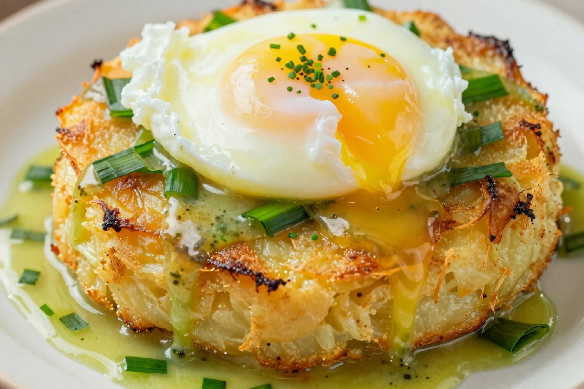 Non puoi immaginare quanto sia semplice preparare un tortino di patate con uovo affogato e salsa di porri che lascia senza parole