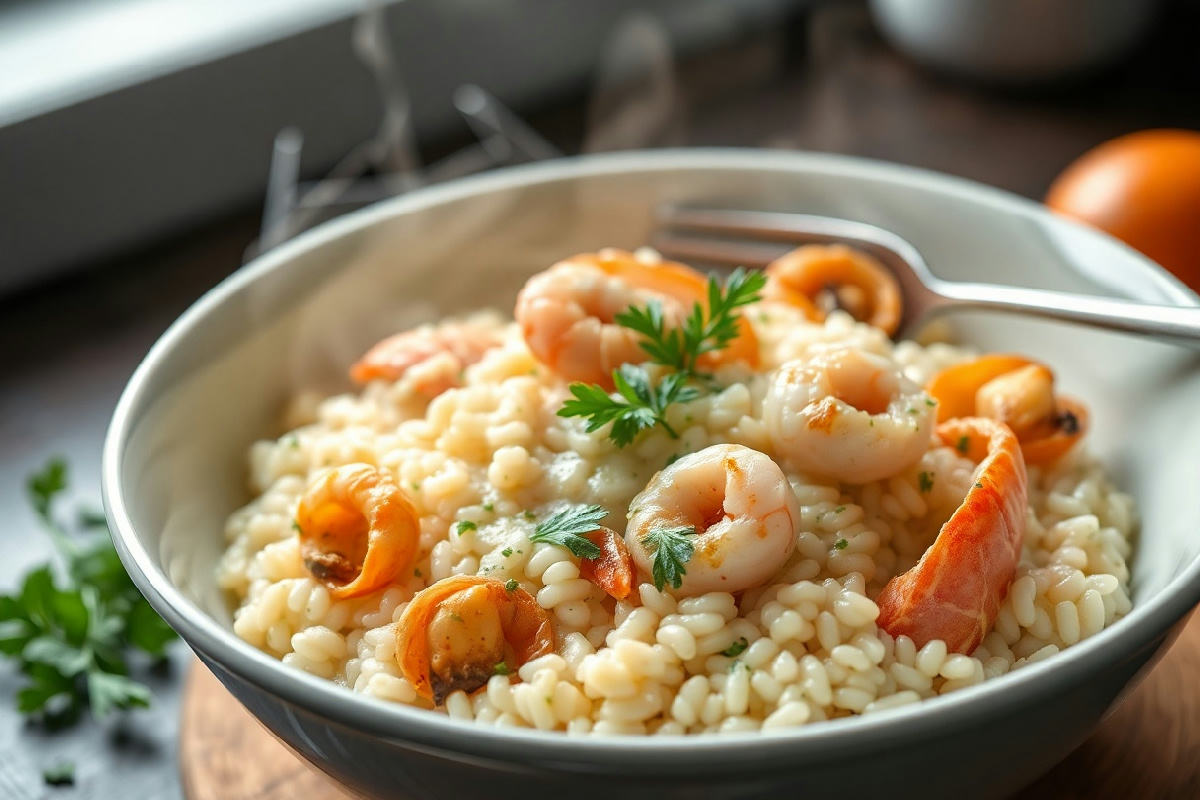 Risotto alla pescatora per chi ha poco tempo: un piatto gourmet pronto in 10 minuti che delizia il palato